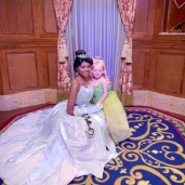 We had to meet Tiana in our Tiana dress!